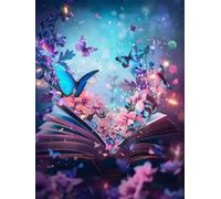 Peinture par Numéros Kit Adultes, Livres de papillons Pinceaux et Pigment Peintures Acryliques pour, Design Décoratif Pour la Maison par et Cadeaux, Sans Cadre 90x120cm D5SS-504