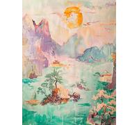 Peinture par Numéros Kit Adultes, Nature entre les montagnes Pinceaux et Pigment Peintures Acryliques pour, Design Décoratif Pour la Maison par et Cadeaux, Sans Cadre 70x90cm D5SS-710