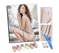 Peinture par numéros Kits pour Adultes Le murmure du voile Bricolage Peinture à l'huile numérique Toile Mur Art décoration de la Maison - 40x50 CM Avec cadre