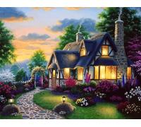 Peinture par numéros Maison dans le jardin de fleurs M992172