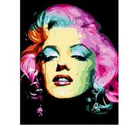 Peinture par numéros Marilyn Monroe colorée pour adultes, débutants, enfants âgés de 8 à 12 ans, kits de peinture acrylique à faire soi-même, loisirs créatifs pour femmes adultes 40 x 50 cm