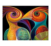 Peinture par Numéros pour Adulte,40x50cm Acryliques Peinture par Numéros - Pivert abstrait Animal Motif - Enfants Débutants DIY Kits de Peinture l'huile sur Toile pour Maison murale Décor, avec cadre