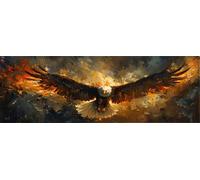 Peinture par Numéros pour Adulte aigle,Peinture Numero animal DIY Activité Manuelle,Peindre par Nombre Kits avec Pinceaux et Acryliques Bricolage Peintures Kits pour la décoration de la Maison 30x90cm