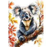 Peinture par Numéros pour Adulte, animal koala Peinture par Numero pour Adulte DIY Paint by Numbers Loisirs Créatifs Adultes Peinture Numero Comprend Pinceaux et Peintures-sans Cadre 30x40cm G4-69