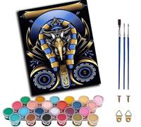 Peinture par Numéros pour Adulte,Anubis dieu mort pyramides égyptiennes pharaon DIY Peinture Acrylique pour Adultes Débutants Facile sur Toile 40×50 cm avec peintures et pinceaux,sans cadre