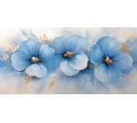 Peinture par Numéros pour Adulte bleu, Peinture Numero fleur DIY Peindre Nombre pour Enfant Kits avec Pinceaux et Acryliques Bricolage Peintures Kits pour la décoration de la Maison 30x60cm E-1431