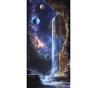 Peinture par Numéros pour Adulte, Cascade planète Peinture par Numero Débutants, Numéro d'art avec Pinceaux, Loisirs Créatifs Adultes Activité Manuelle, Décor de Maison 40x80cm (sans cadre) a-871