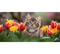 Peinture par Numéros pour Adulte Chat DIY Peinture Numero d'art Acrylique Adulte Débutants 60x120cm Le Lys Numéro d'Art Kit Peinture par Décoration Cadeaux Femme Pour La Maison (sans Cadre) J0L-500