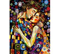 Peinture par Numéros pour Adulte, couple abstrait Peinture par Numero pour Adulte DIY Paint by Numbers Loisirs Créatifs Adultes Peinture Numero Comprend Pinceaux et Peintures-sans Cadre 40x50cm G4-243