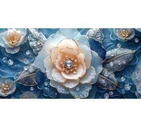 Peinture par Numéros pour Adulte, DIY Grand Peinture Acrylique pour Adultes 60x120cm, Débutants Facile sur Activité Manuelle Loisirs Créatifs Avec Peintures Decoration, Fleur Neige (Sans Cadre) J0L829