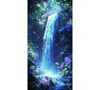 Peinture par Numéros pour Adulte, DIY Grand Peinture Acrylique pour Adultes 70x140cm, Débutants Activité Manuelle Loisirs Créatifs Avec Peintures, Cascade Copie Du Paysage (Sans Cadre) J0L-1371