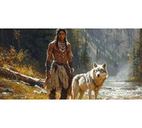 Peinture par Numéros pour Adulte, DIY Grand Peinture Acrylique pour Adultes 80x160cm, Débutants Facile sur Activité Manuelle Loisirs Créatifs Avec Peintures Decoration, Loup Homme (Sans Cadre) J0L-929