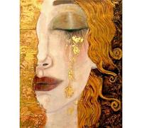 Peinture par Numéros pour Adulte, Femme Dorée Bricolage Peintures Kits pour Enfants Débutants, avec peintures et pinceaux 45x60cm