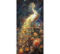 Peinture par Numéros pour Adulte Fleur DIY Peinture Numero d'art Acrylique Adulte Débutants 70x140cm Le Paon Numéro d'Art Kit Peinture par Décoration Cadeaux Femme Pour La Maison (sans Cadre) J0L-1364