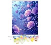 Peinture par NuméRos pour Adulte Fleur, Kits De Peinture au NuméRo Paysage, DIY Enfants DéButants Facile Sur Toile ActivitéS Manuelles, Convient DéCoration Murale De La Maison, Sans Cadre 40x50cm W2-7