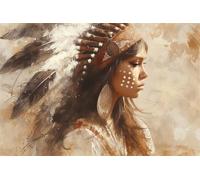 Peinture par Numéros pour Adulte indien, Peinture Numero femme DIY Activité Manuelle, Peindre par Nombre Kits avec Pinceaux et Acryliques Bricolage Peintures Kits la décoration de la Maison 40x50cm