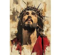 Peinture par Numéros pour Adulte Jésus, Peinture Numero homme DIY Activité Manuelle, Peindre par Nombre Kits avec Pinceaux et Acryliques Bricolage Peintures Kits la décoration de la Maison 30x40cm