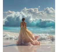 Peinture par Numéros pour Adulte, Kits de Peinture au Numéro avec Acrylique et Pinceaux Pour Adultes Débutants, DIY Creatif Toile Paint by Numbers, Décoration Maison, Femme De Plage, 50x50cm WJY5-254