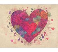 Peinture par Numéros pour Adulte, Kits de Peinture au Numéro avec Débutants Acrylique Pigmentée, DIY Notes D'Amour Creatif Toile Paint by Numbers Kits, Décoration de Maison 80x110cm (Sans Cadre) E-10