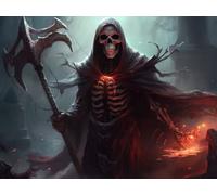 Peinture par Numéros pour Adulte, Kits de Peinture au Numéro avec Débutants Acrylique Pigmentée, DIY Skull Noir Creatif Toile Paint by Numbers Kits, Décoration de Maison 40x50cm (Sans Cadre) E-405