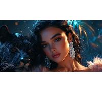 Peinture par Numéros pour Adulte La Panthère Noire DIY Peinture Numero d'art Acrylique Adulte Débutants 70x140cm Femmes Numéro d'Art Kit Peinture par Décoration Cadeaux Femme (sans Cadre) J0L-918