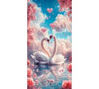 Peinture par Numéros pour Adulte, Lac des cygnes Peinture par Numero Débutants, Numéro d'art avec Pinceaux, Loisirs Créatifs Adultes Activité Manuelle, Décor de Maison 30x60cm (sans cadre) a-794