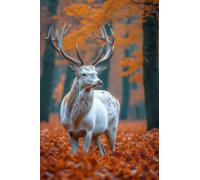 Peinture par Numéros pour Adulte - Le cerf de la forêt DIY Peinture Acrylique pour Adultes Débutants, 50x75cm Numéro d'Art Kit Peinture par Décoration Murale Pour La Maison (sans Cadre) w-738