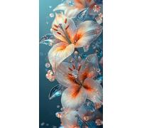 Peinture par Numéros pour Adulte Le Lys DIY Peinture Numero d'art Acrylique Adulte Débutants 60x120cm Plante Numéro d'Art Kit Peinture par Décoration Cadeaux Femme Pour La Maison (sans Cadre) J0L-1368