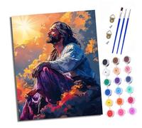 Peinture par Numéros pour Adulte Les gens dans les nuages DIY Peinture Acrylique pour Adultes débutants Facile sur Toile 40×50 cm avec peintures et pinceaux (Avec cadre)