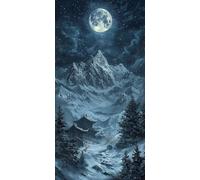 Peinture par Numéros pour Adulte Lune DIY Peinture Numero d'art Acrylique Adulte Débutants 70x140cm Copie Du Bâtiment Numéro d'Art Kit Peinture par Décoration Cadeaux Femme Maison (sans Cadre) J0L1330