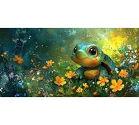 Peinture par Numéros pour Adulte Mignon DIY Peinture Numero d'art Acrylique Adulte Débutants 50x100cm La Tortue Numéro d'Art Kit Peinture par Décoration Cadeaux Femme Maison (sans Cadre) J0L-886