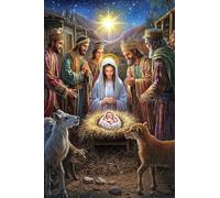 Peinture par Numéros pour Adulte - Naissance de Jésus DIY Peinture Acrylique pour Adultes Débutants, 50x75cm Numéro d'Art Kit Peinture par Décoration Murale et Cadeaux Pour La Maison (sans Cadre) w984