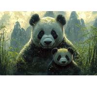 Peinture par Numéros pour Adulte - Panda de la forêt de bambous DIY Peinture Acrylique pour Adultes Débutants, 50x75cm Numéro d'Art Kit Peinture par Décoration Murale Pour La Maison (sans Cadre) w1084