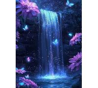 Peinture par Numéros pour Adulte, Papillons Cascade, DIY Peintures Acrylique Débutants, avec Acrylique Pigment et Pinceaux, Loisirs Créatifs Enfant, Sans Cadre 60x80cm WM4L-612