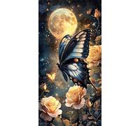 Peinture par Numéros pour Adulte, Papillons de lune Peinture par Numero Débutants, Numéro d'art avec Pinceaux, Loisirs Créatifs Adultes Activité Manuelle, Décor de Maison 90x180cm (sans cadre) a-930