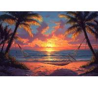 Peinture par Numéros pour Adulte - Plage de cocotiers DIY Peinture Acrylique pour Adultes Débutants, 50x75cm Numéro d'Art Kit Peinture par Décoration Murale et Cadeaux Pour La Maison (sans Cadre) w980