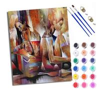 Peinture par Numéros pour AdultePeinture abstraite réalisée par deux personnes DIY Peinture Acrylique pour Adultes Débutants Kit de Peinture à l'huile sur Toile pour Décoration Murale Maison 40x50cm