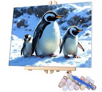 Peinture par Numéros pour Adultes, 40x50cm Peinture Numero Adulte, DIY Loisirs Créatifs Adultes Kits de Peinture au Numéro Le pingouin, Peinture par Numero pour la Décoration de la Maison W-614