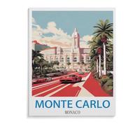Peinture Par Numéros Pour Adultes Débutants,Poster de voyage vintage Monte-Carlo Monaco,Kits De Peinture À L'Huile Numérique Bricolage Sur Toile Avec Pinceaux Et Pigments Acryliques（30x40cm）-A68