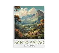 Peinture par numéros pour adultes et enfants débutants，Santo Antao Cap-Vert，Peinture par numéros sur toile avec pinceaux et pigments acryliques - Facile à peindre pour décoration（50x60cm）-P34