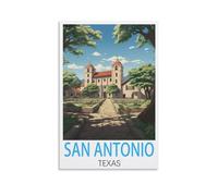 Peinture par numéros pour adultes et enfants San Antonio Texas Peinture acrylique par numéros DIY pour enfants, adultes et débutants 20x30cm