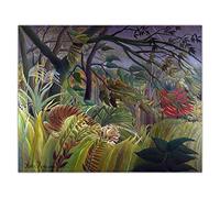 Peinture par numéros pour adultes Henri·Rousseau《Tigre dans une tempête tropicale》 Kits de peinture sur toile Cadeaux Arts Artisanat pour décoration d'intérieur