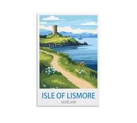 Peinture par numéros pour adultes, île de Lismore, Écosse. Kit de peinture acrylique avec pinceaux et accessoires pour enfants et adultes débutants. Idéal pour les cadeaux débutants. 40 x 50 cm.