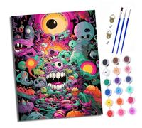 Peinture par Numéros pour Adultes Kit de Peinture à l'huile sur Toile par Numéro pour ou Débutants Créatures d'art étranges Avec Pinceaux Peinture à Dessin 40 x 50 cm