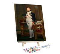 Peinture par numéros pour adultes, l'empereur Napoléon dans son étude aux Tuileries Peinture par Jacques-Louis Davi - Kit de peinture par numéros encadrée et chevalet pour débutants