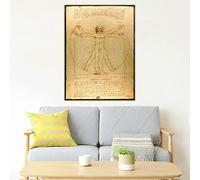 Peinture par numéros pour adultes - Motif homme de Vitruve par Leonardo Da Vinnci - Kits de peinture par numéros sur toile