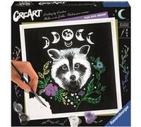 Ravensburger – Peinture par numéros CreArt carré 20x20 cm Raton Laveur – Pixie Cold – Adulte