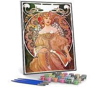 Peinture par numéros pour adultes Rêverie Alphonse Mucha Peinture par Alphonse Mucha Peinture à faire soi-même Peinture par numéros Kits sur toile
