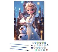 Peinture par NuméRos Pour Enfant Adulte, Reine Des Neiges Elsa Kit de Peinture à L'Huile Sur, Kit de Peinture par NuméRos, Kits de Peinture à L'Huile Sur Toile Bricolage Avec 40x50 cm