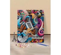 Peinture par Numéros pour Instruments De Musique Numero d'art Enfant Guitare Kits de Peinture au Numéro Enfant, Acrylique Figured'art Paint by Numbers Loisir Creatif Décoration 40 x 50 cm R-1